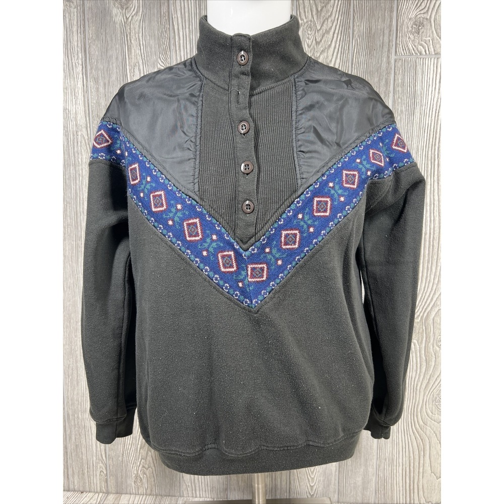 Vintage 1990's Chinawear by Morsly Green‎ Quarter Button Up Sweater Womens SZ M